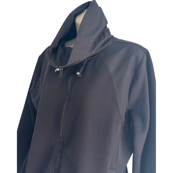L-RL Lauren Ralph Lauren Active Women’s Sz L Black Full Zip Jacket Toggle Neck - Picture 2 of 9